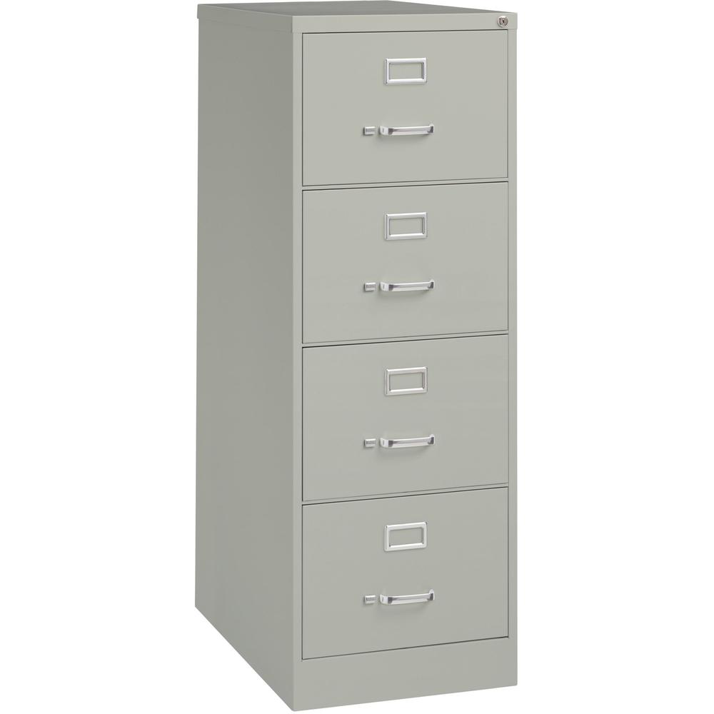 Lorell Fortress Series 26-1/2" Commercial-Grade Vertical File Cabinet - 18" Width x 26.5" Depth x 52" Height - 4 x Drawer(s) for File - Legal - Vertical - Lockable, Ball-bearing Suspension, Heavy Duty. Picture 1