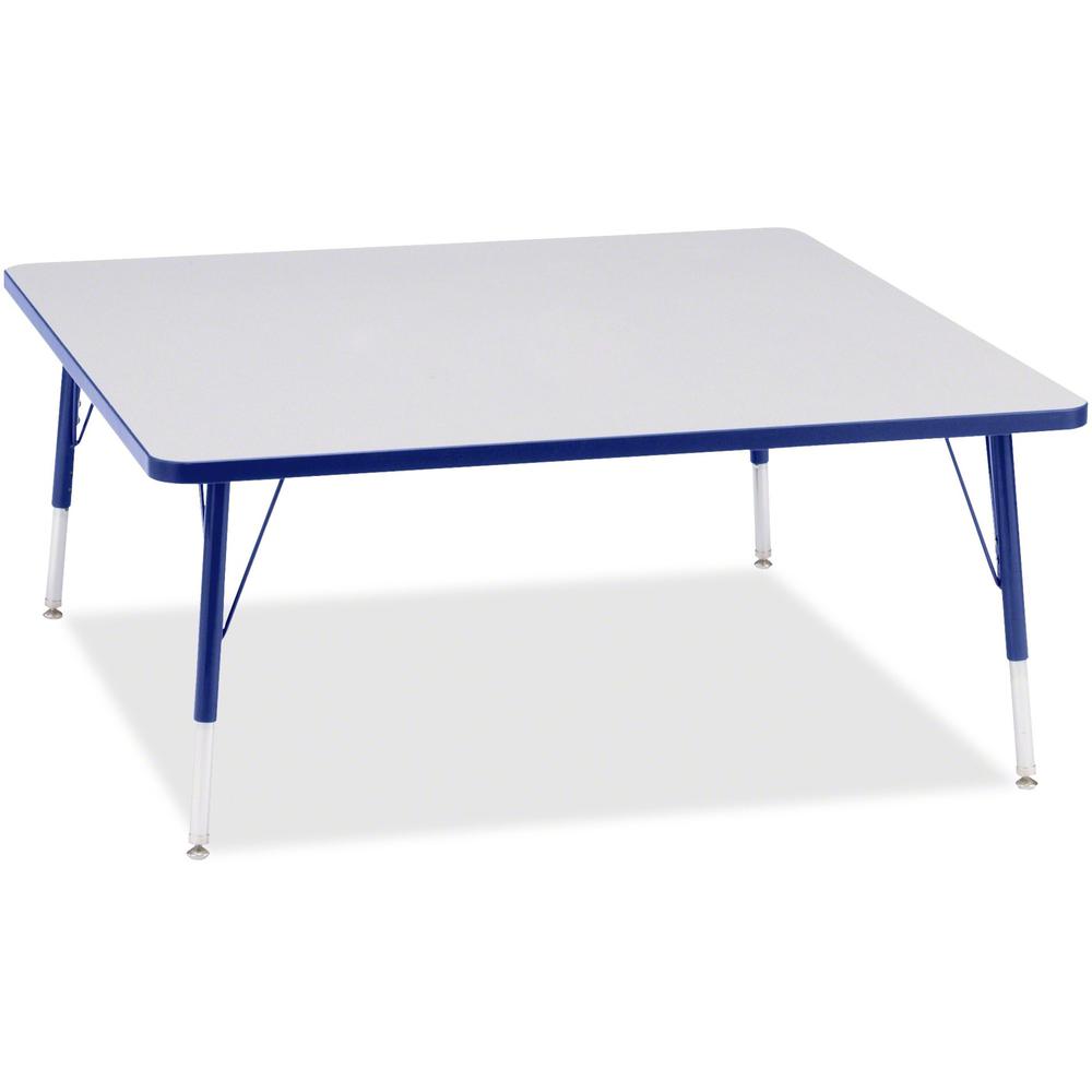 Jonti-Craft Berries Elementary Height Color Edge Square Table - Gray Square, Laminated Top - Four Leg Base - 4 Legs - 15" to 24" Adjustment - 48" Table Top Length x 48" Table Top Width x 1.13" Table T. Picture 1