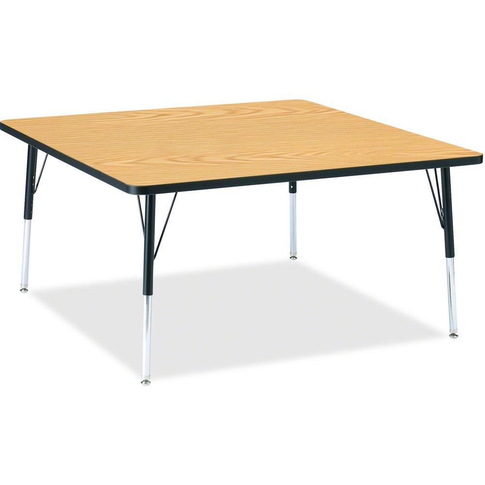 Jonti-Craft Berries Adult Height Classic Color Top Square Table - Black Oak Square, Laminated Top - Four Leg Base - 4 Legs - Adjustable Height - 24" to 31" Adjustment - 48" Table Top Length x 48" Tabl. Picture 1