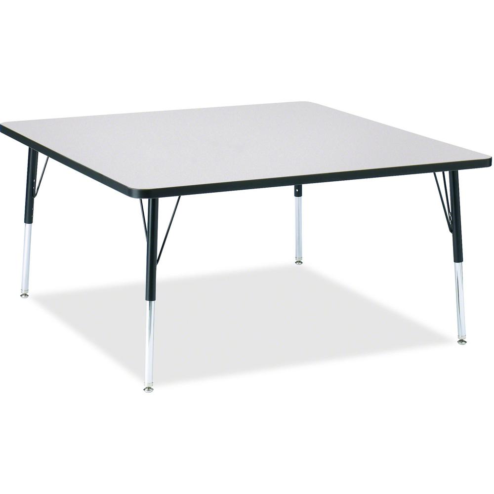 Jonti-Craft Berries Adult Height Prism Color Edge Square Table - Black Square, Laminated Top - Four Leg Base - 4 Legs - Adjustable Height - 24" to 31" Adjustment - 48" Table Top Length x 48" Table Top. Picture 1