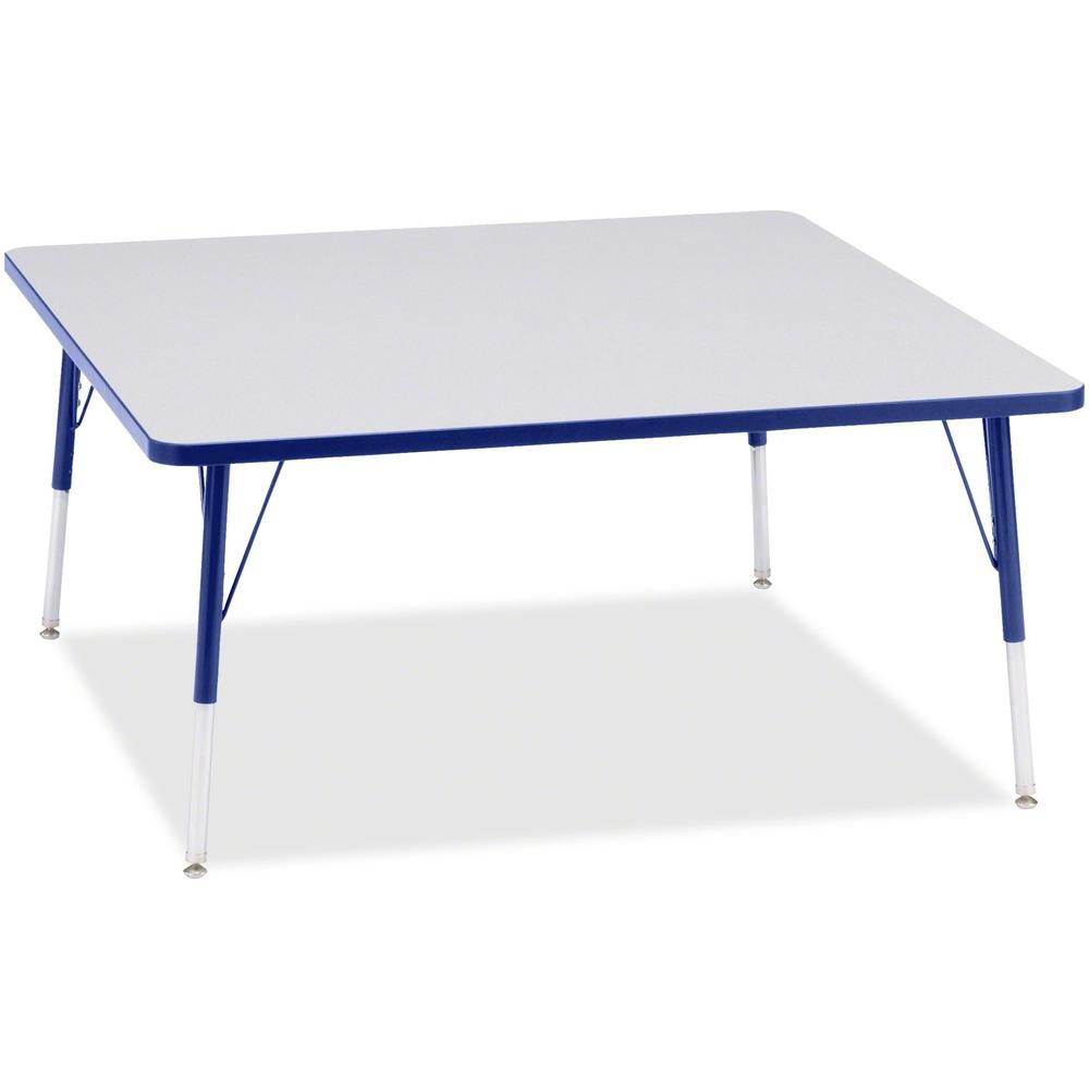 Jonti-Craft Berries Adult Height Prism Color Edge Square Table - Blue Square, Laminated Top - Four Leg Base - 4 Legs - Adjustable Height - 24" to 31" Adjustment - 48" Table Top Length x 48" Table Top . Picture 1