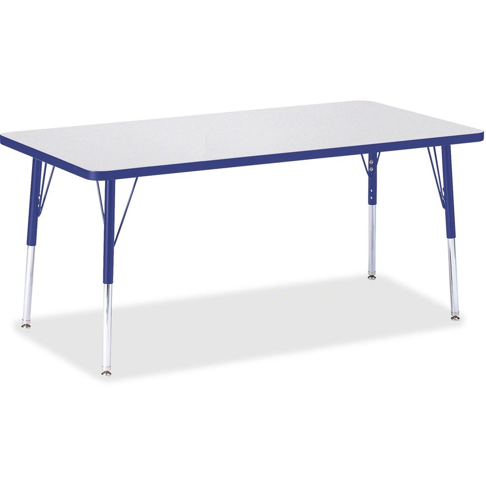 Jonti-Craft Berries Adult Height Color Edge Rectangle Table - Black Rectangle, Laminated Top - Four Leg Base - 4 Legs - Adjustable Height - 24" to 31" Adjustment - 60" Table Top Length x 30" Table Top. Picture 1