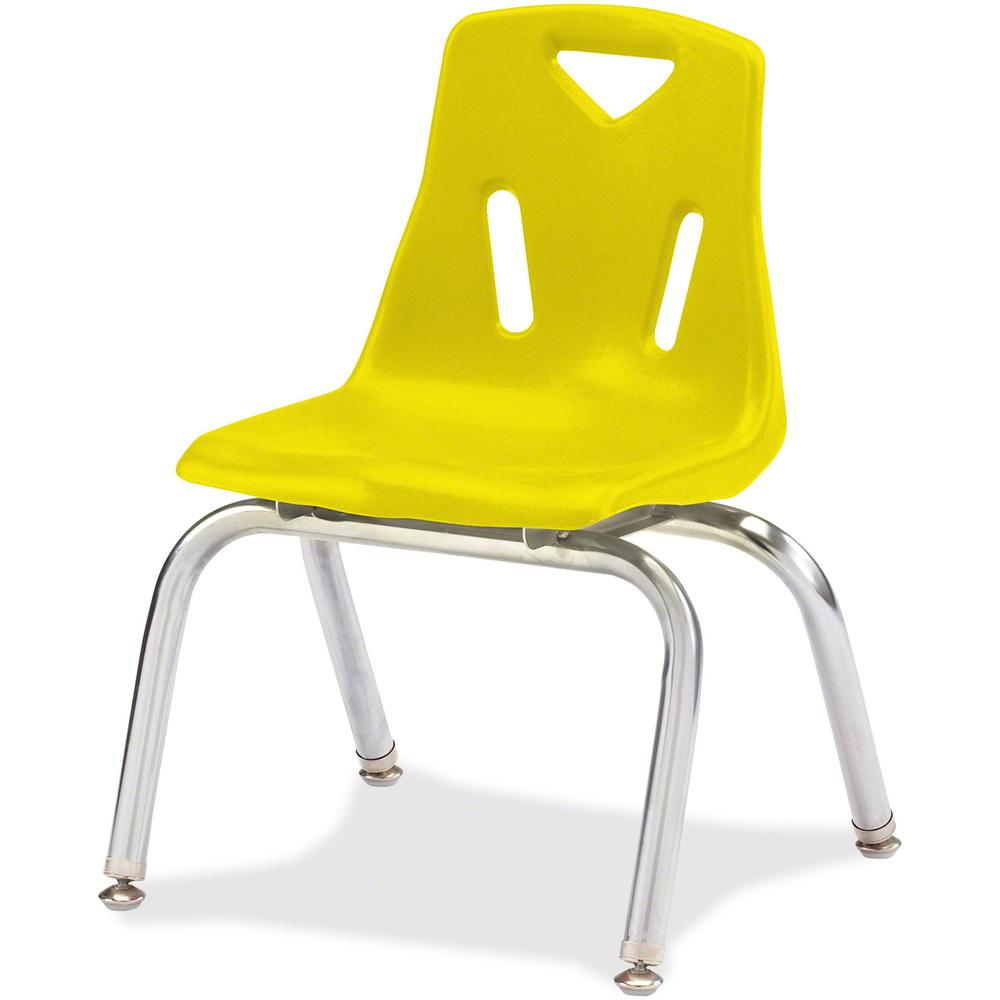 Jonti-Craft Berries Stacking Chair - Steel Frame - Four-legged Base - Yellow - Polypropylene - 1 Each. Picture 1