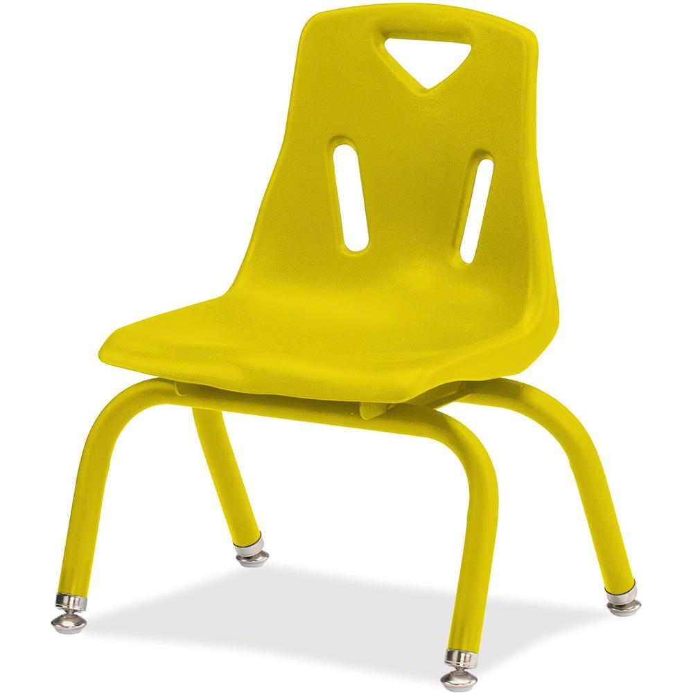 Jonti-Craft Berries Stacking Chair - Steel Frame - Four-legged Base - Yellow - Polypropylene - 1 Each. Picture 1
