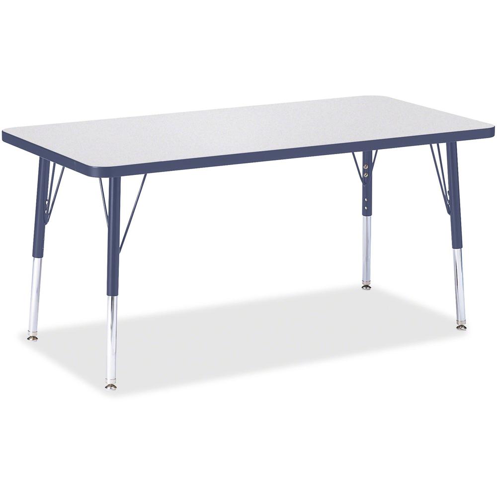 Jonti-Craft Berries Elementary Height Color Edge Rectangle Table - Laminated Rectangle Top - Four Leg Base - 4 Legs - Adjustable Height - 15" to 24" Adjustment - 48" Table Top Length x 24" Table Top W. Picture 1