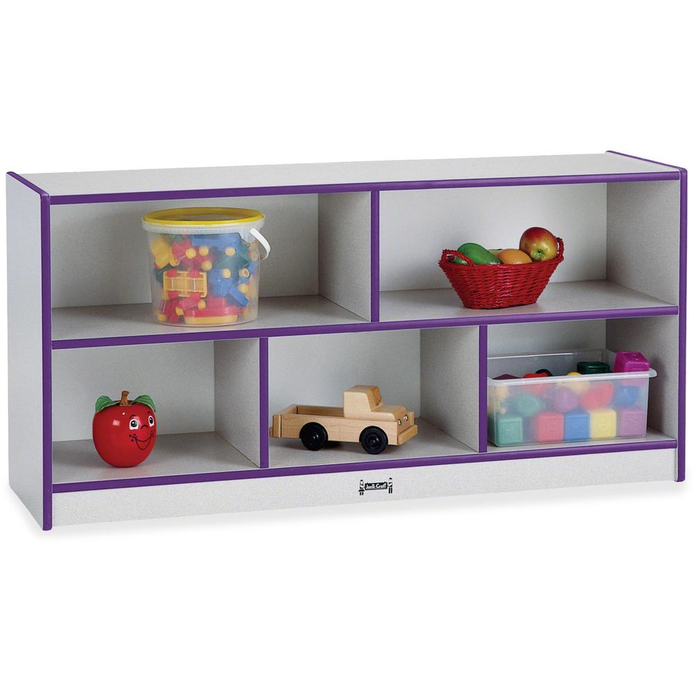 Jonti-Craft Rainbow Accents Toddler Single Storage - 24.5" Height x 48" Width x 15" Depth - Laminated, Durable - Purple - Rubber - 1 Each. Picture 1