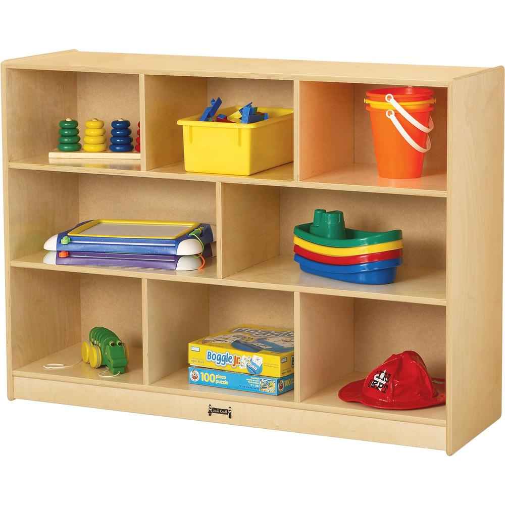 Jonti-Craft Super-Sized Kydz Mobile Storage Unit - 48" x 15" x 35.5" - Kick Plate, Stain Resistant, Non-yellowing, Sturdy, Casters - Wood Grain - Baltic Birch Plywood. Picture 1