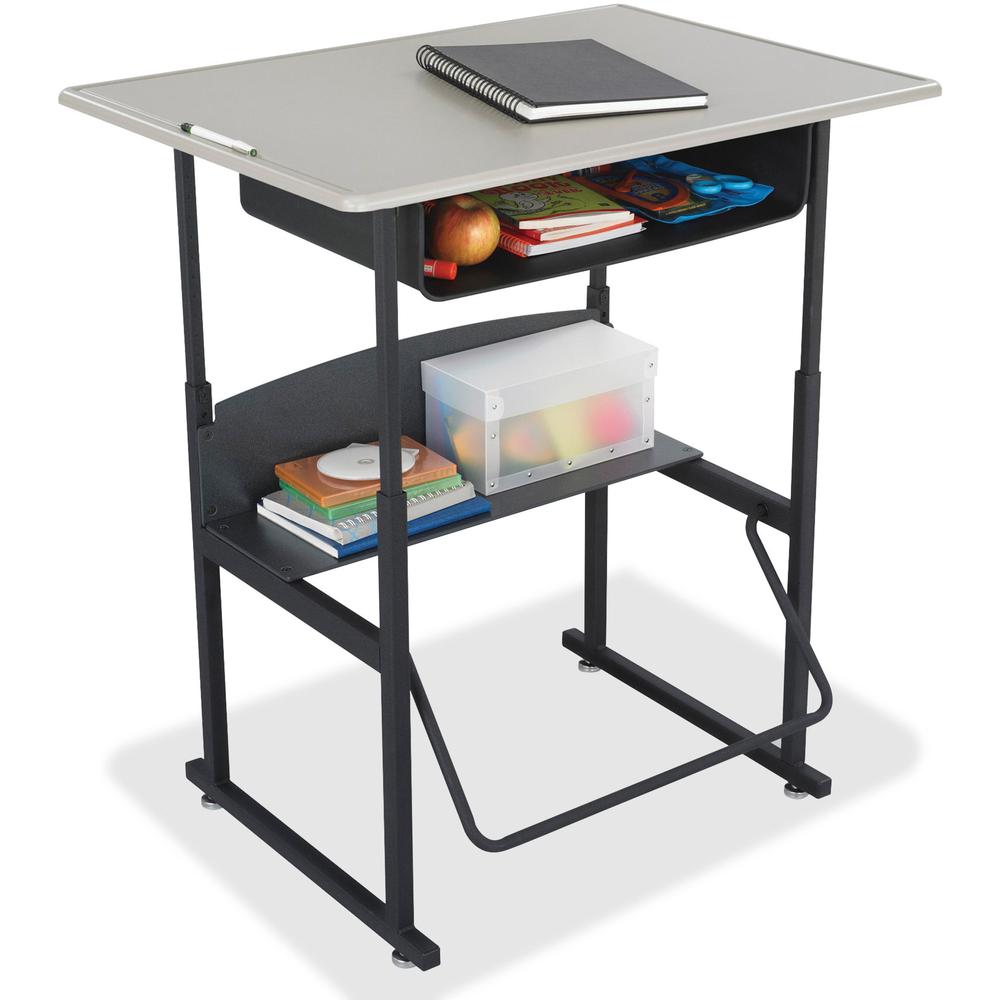 Safco AlphaBetter Desk, 36 x 24 Standard Top with Book Box - Beige, Laminated Top x 36" Table Top Width x 24" Table Top Depth x 0.63" Table Top Thickness - 42" Height - Assembly Required. Picture 1