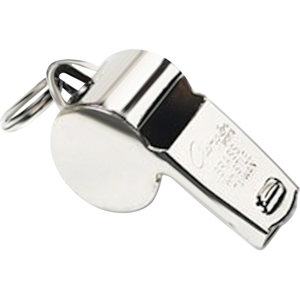 Champion Sports Heavyweight Metal Whistle - 1 Dozen - Silver. Picture 1