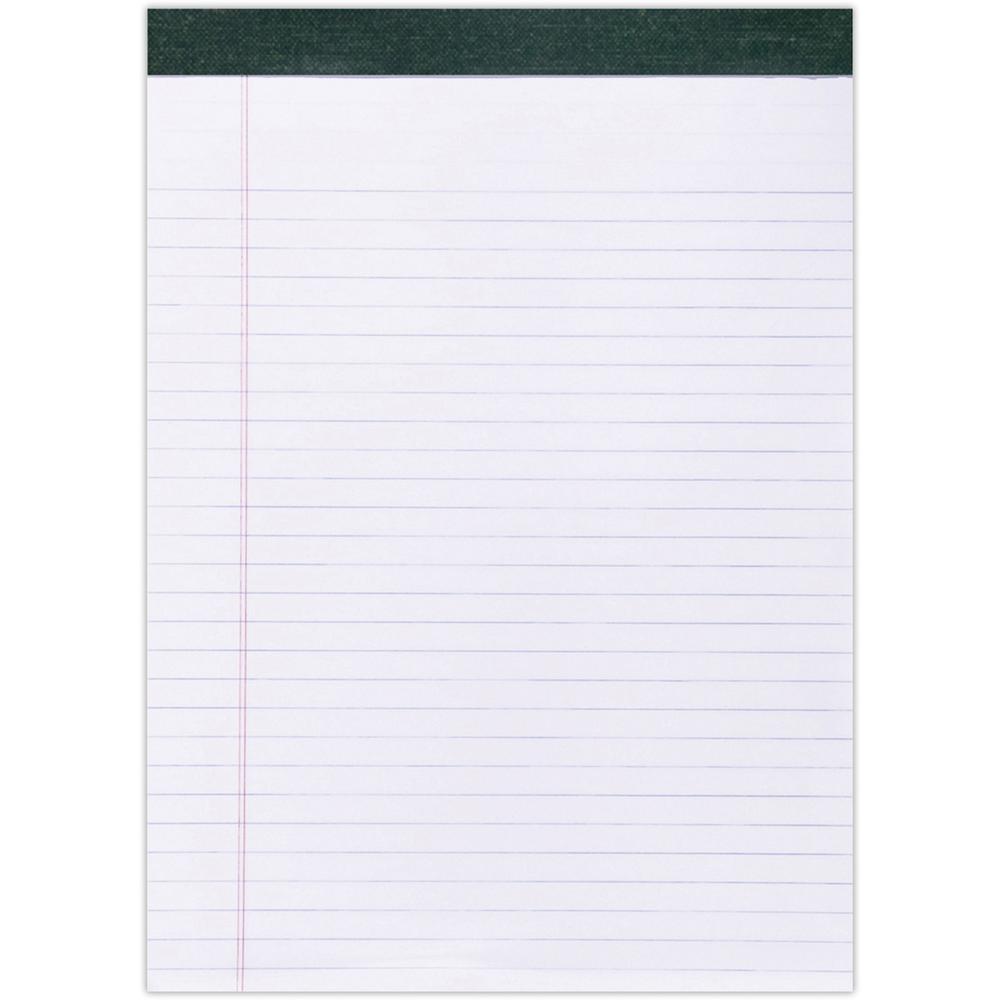Roaring Spring Recycled Legal Pad - 40 Sheets - 80 Pages - Printed - Stapled/Tapebound - Both Side Ruling Surface - Double Line Red Margin - 15 lb Basis Weight - 56 g/m² Grammage - 11 3/4" x 8 1/. Picture 1