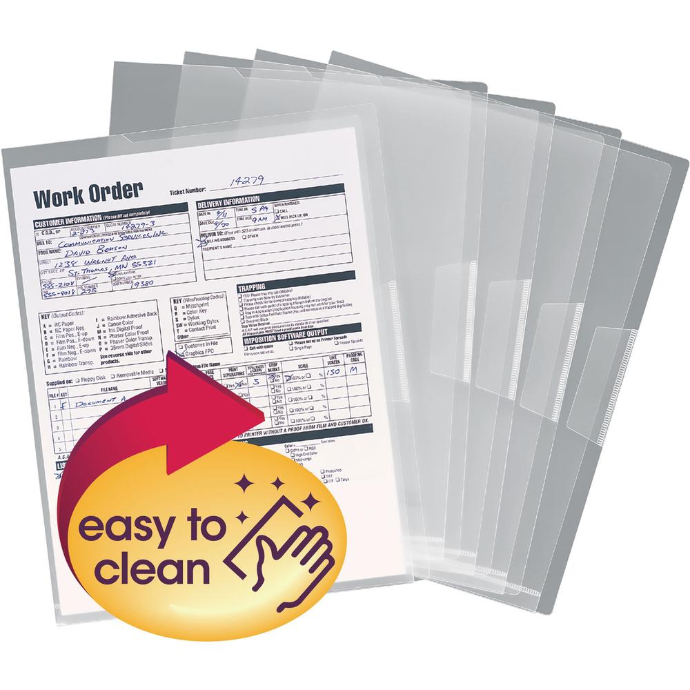 Smead Letter File Jacket - 8 1/2" x 11" - Polypropylene - Clear - 5 / Pack. Picture 1