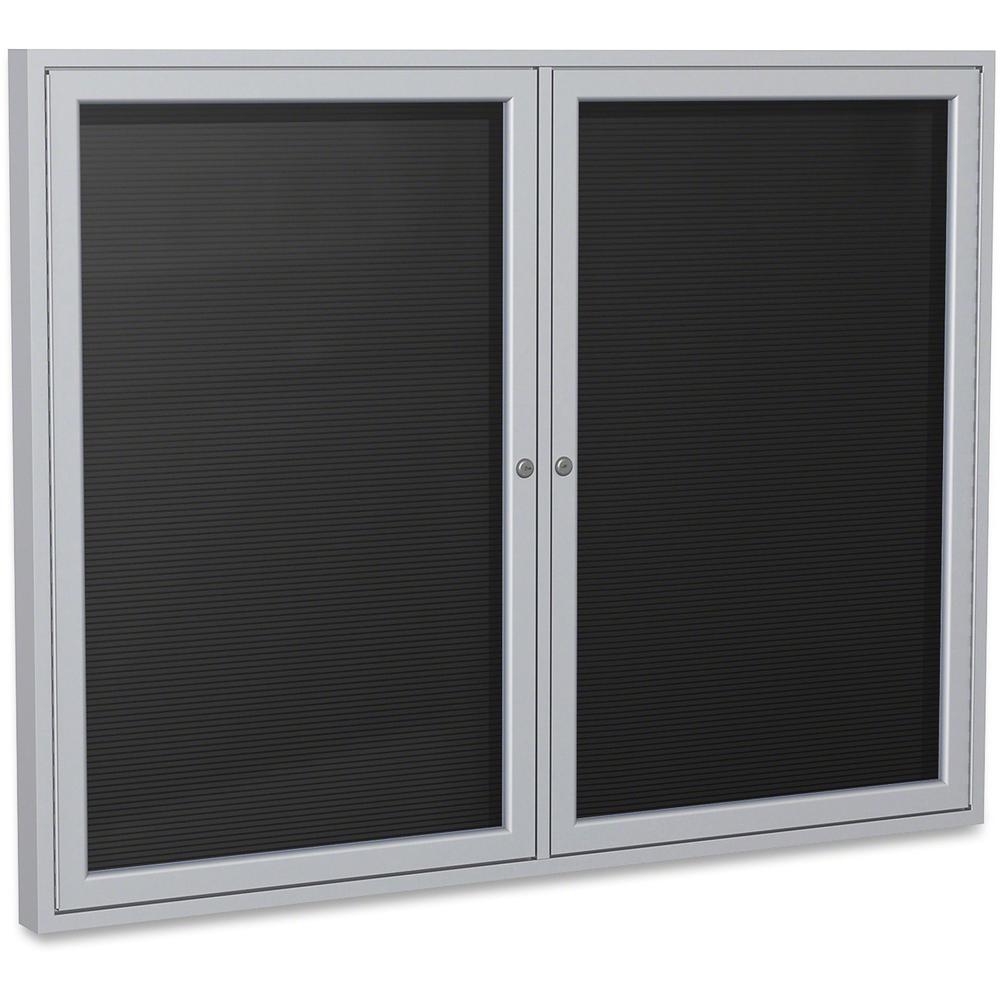 Ghent Aluminum Frame Enclosed Indoor Letterboard - 36" Height x 48" Width - Shatter Resistant, Lock, Weather Resistant, Durable - Aluminum Frame - 1 Each. Picture 1