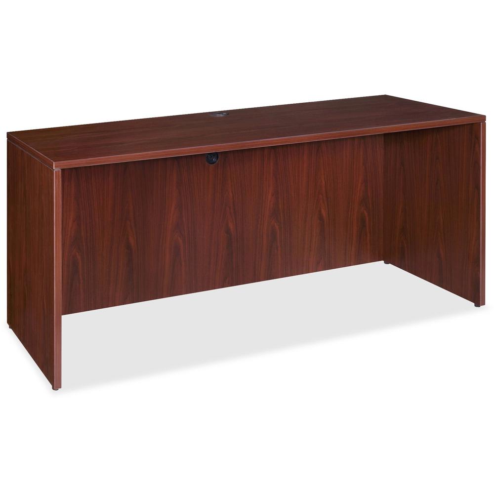 Lorell Essentials Series Credenza Shell - 29.5" Height x 66.1" Width x 23.6" Depth x 1" Thickness - Finish: Laminate, Mahogany - Grommet, Durable, Adjustable Feet - 1 Each. Picture 1