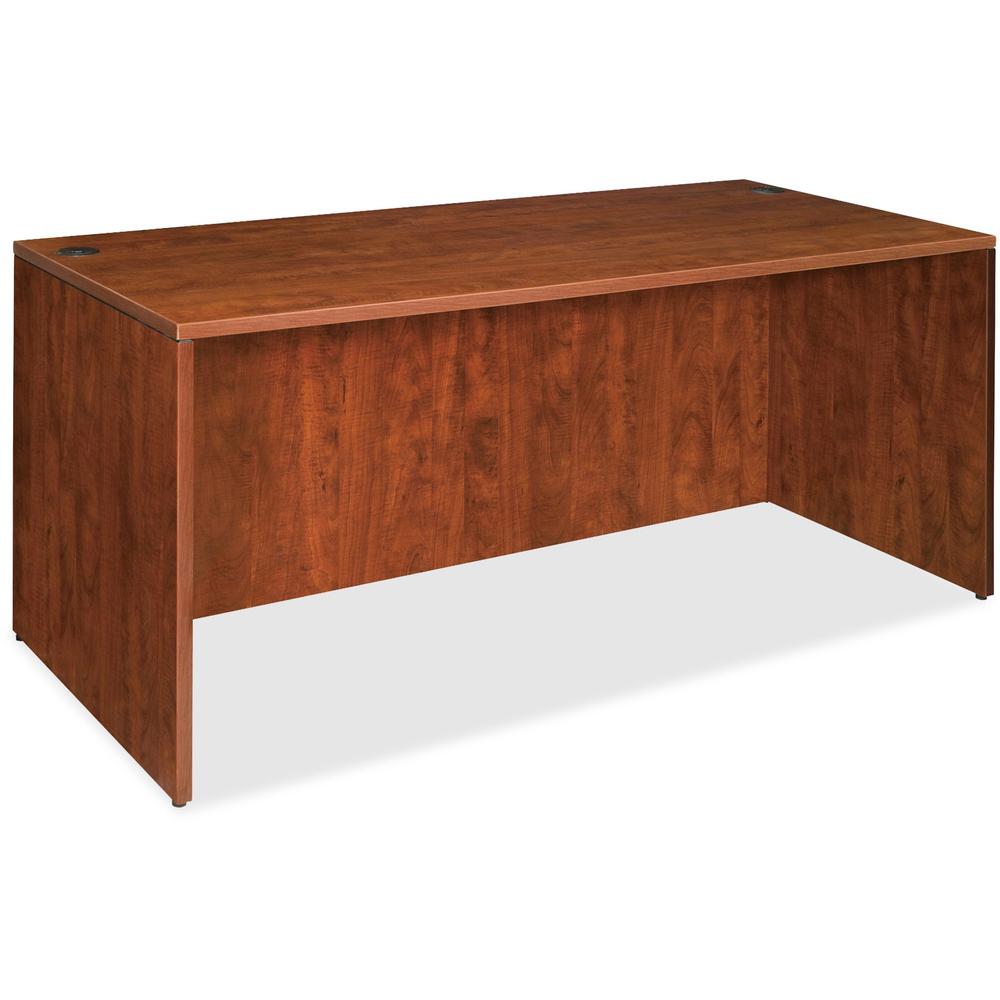 Lorell Essentials Series Rectangular Desk Shell - 29.5" Height x 70.9" Width x 35.4" Depth - Finish: Cherry, Laminate - Grommet, Modesty Panel - 1 Each. Picture 1