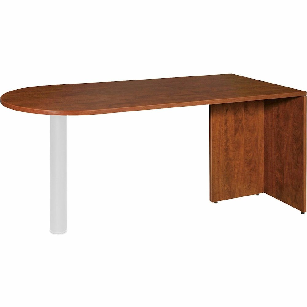 Lorell Essentials Series Peninsula Desk Box 1 of 2 - 29.5" Height x 30" Width x 66" Depth - Finish: Cherry, Laminate - 1 Each. Picture 1