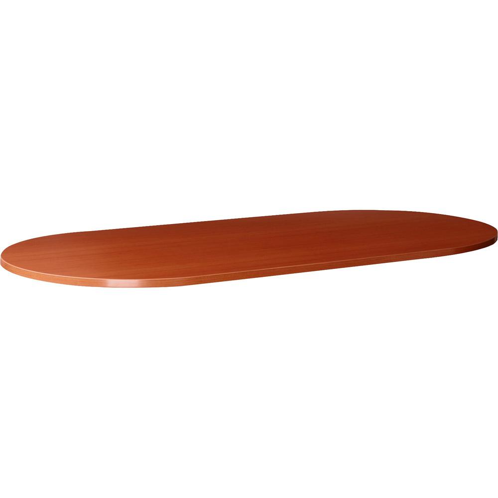 Lorell Essentials Oval Conference Tabletop - 1" Height x 94.5" Width x 47.3" Depth x 1.3" Thickness - Finish: Cherry, Laminate - 1 Each. Picture 1