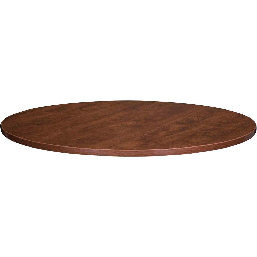 Lorell Essentials Conference Tabletop - Cherry Round Top - 47.25" Table Top Width x 47.25" Table Top Depth x 1.25" Table Top Thickness x 48" Table Top Diameter - 1" Height - Conferencing - Cherry, Lam. Picture 1