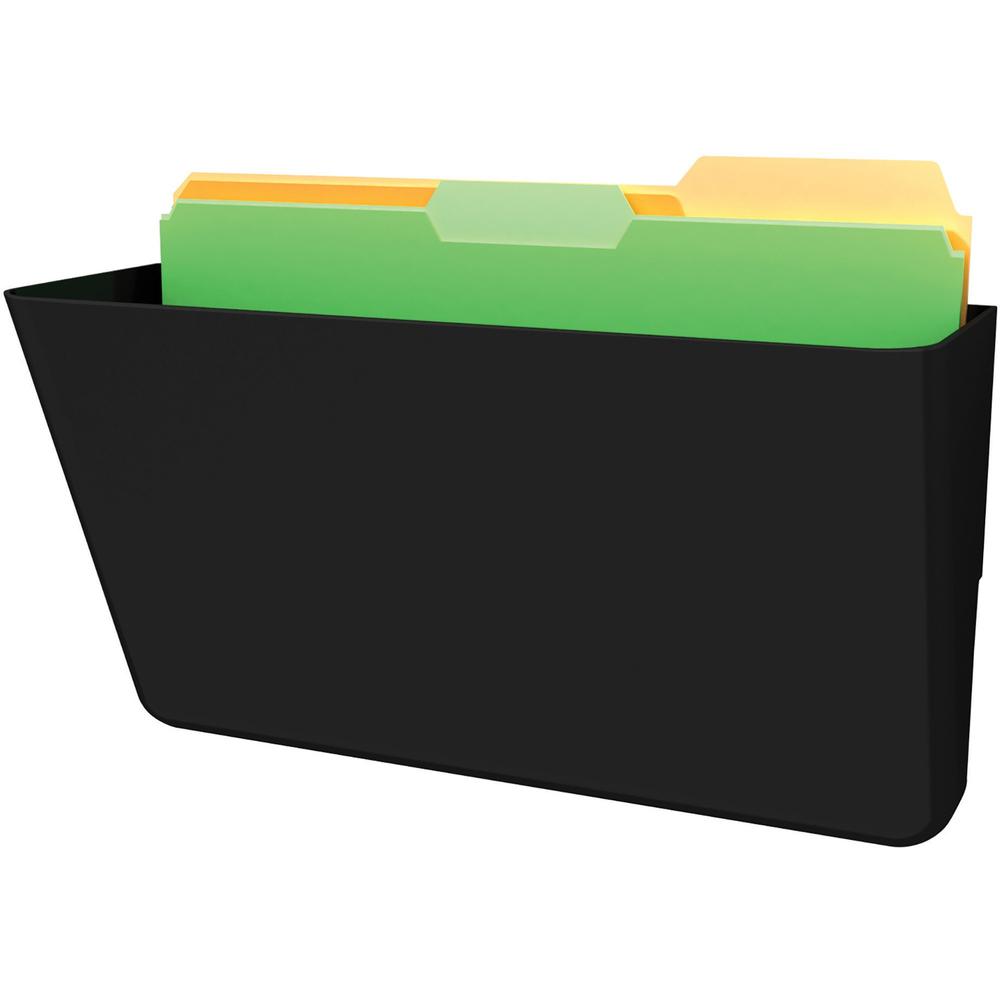 Deflecto EZ Link Sustainable DocuPocket - 1 Pocket(s) - 7" Height x 13" Width x 4" Depth - 50% Recycled - Black - Plastic - 1 Each. Picture 1