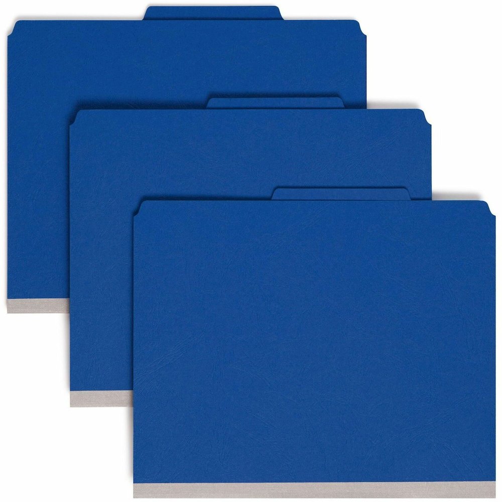 Smead SafeSHIELD 2/5 Tab Cut Letter Recycled Classification Folder - 8 1/2" x 11" - 2" Expansion - 2 x 2S Fastener - 2" for Folder, Divider - Top Tab Location - Right of Center Tab Position - 2 Divide. Picture 1