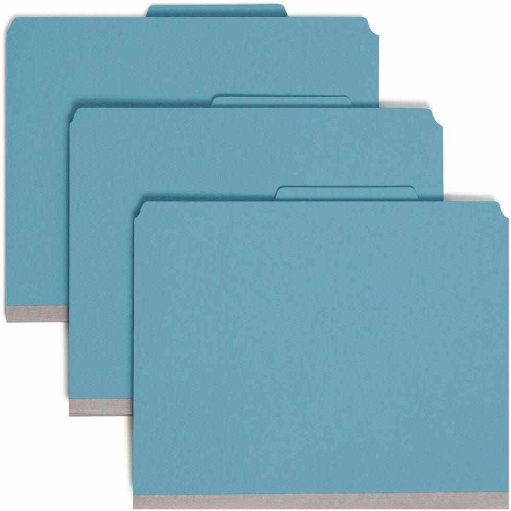 Smead SafeSHIELD 2/5 Tab Cut Letter Recycled Classification Folder - 8 1/2" x 11" - 2" Expansion - 2 x 2S Fastener - 2" for Folder, Divider - Top Tab Location - Right of Center Tab Position - 2 Divide. Picture 1