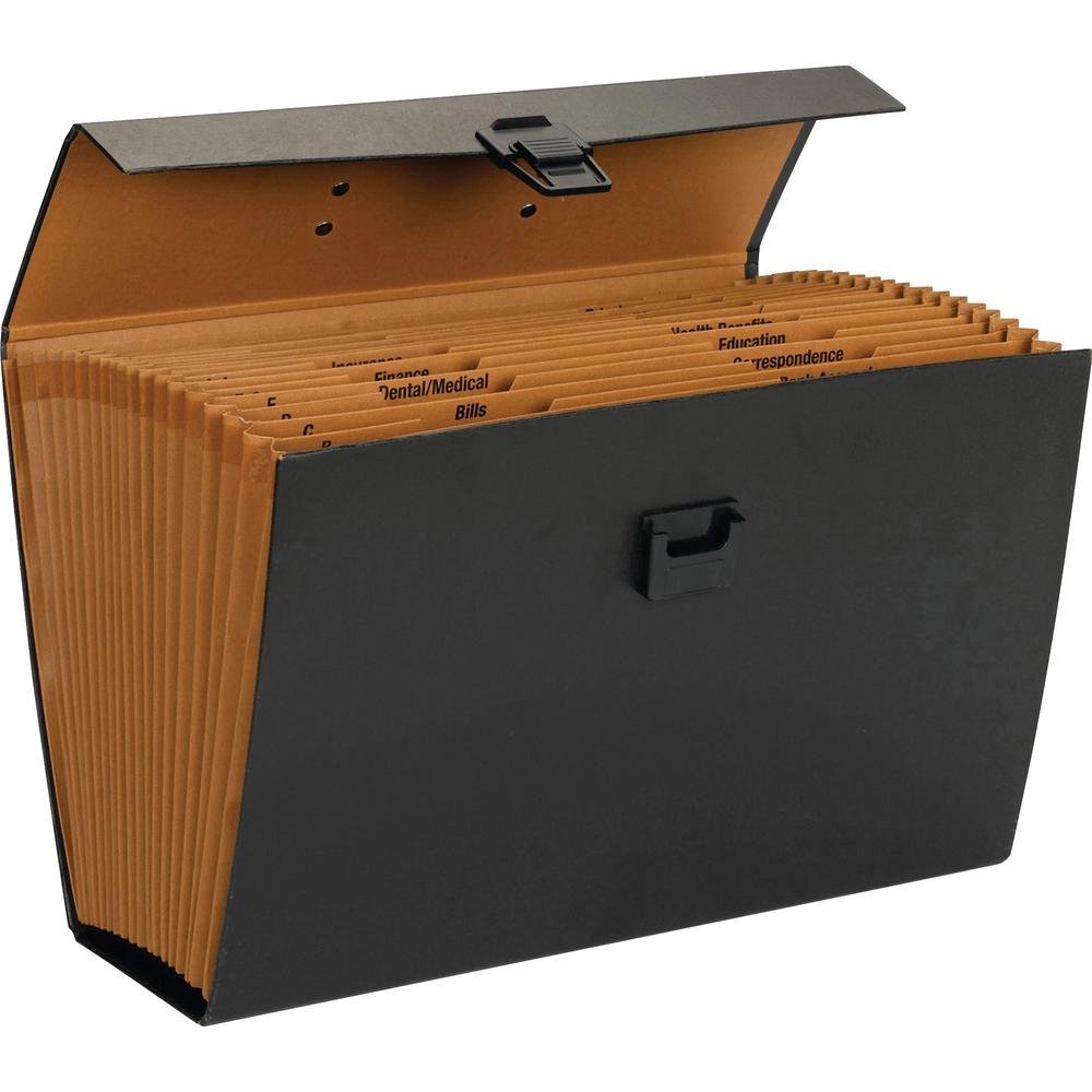 Smead Legal Recycled Expanding File - 8 1/2" x 14" - 1400 Sheet Capacity - 19 Pocket(s) - Black - 30% Recycled - 1 Each. Picture 1