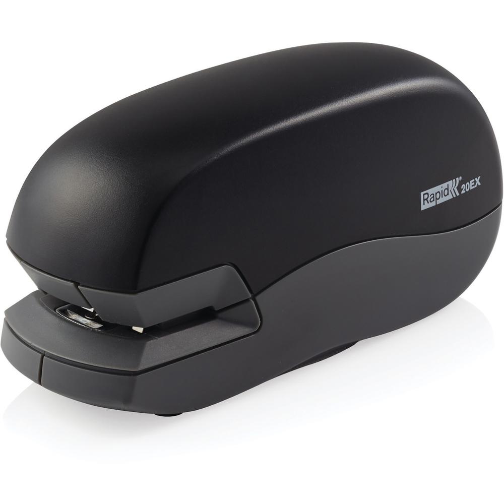 Rapid Fixativ 20EX Personal Dual Electric Stapler - Staples Upto 20 Sheet - Holds Upto 105 Staple - Half Strip - Staple Size: 0.25" - 0.37" Throat Depth - Silver - Rubber - 1 Each. Picture 1