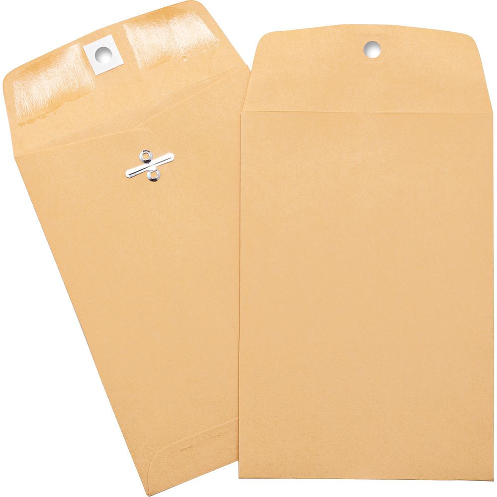 Business Source Heavy-duty Clasp Envelopes - Clasp - #35 - 5" Width x 7 1/2" Length - 28 lb - Clasp - Brown Kraft - Kraft - 1 Box. Picture 1