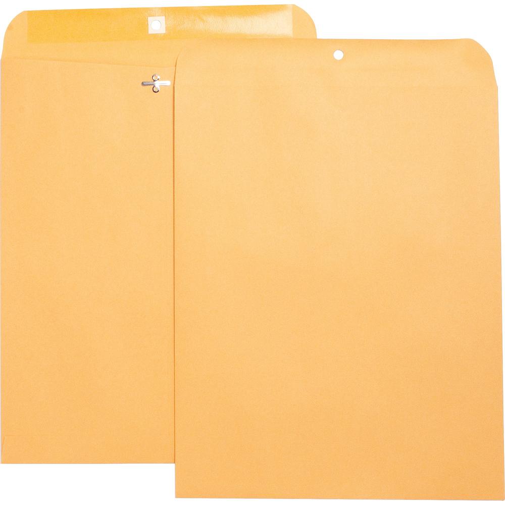 Business Source Heavy-duty Clasp Envelopes - Clasp - #105 - 11 1/2" Width x 14 1/2" Length - 28 lb - Clasp - Brown Kraft - Kraft - 1 Box. Picture 1