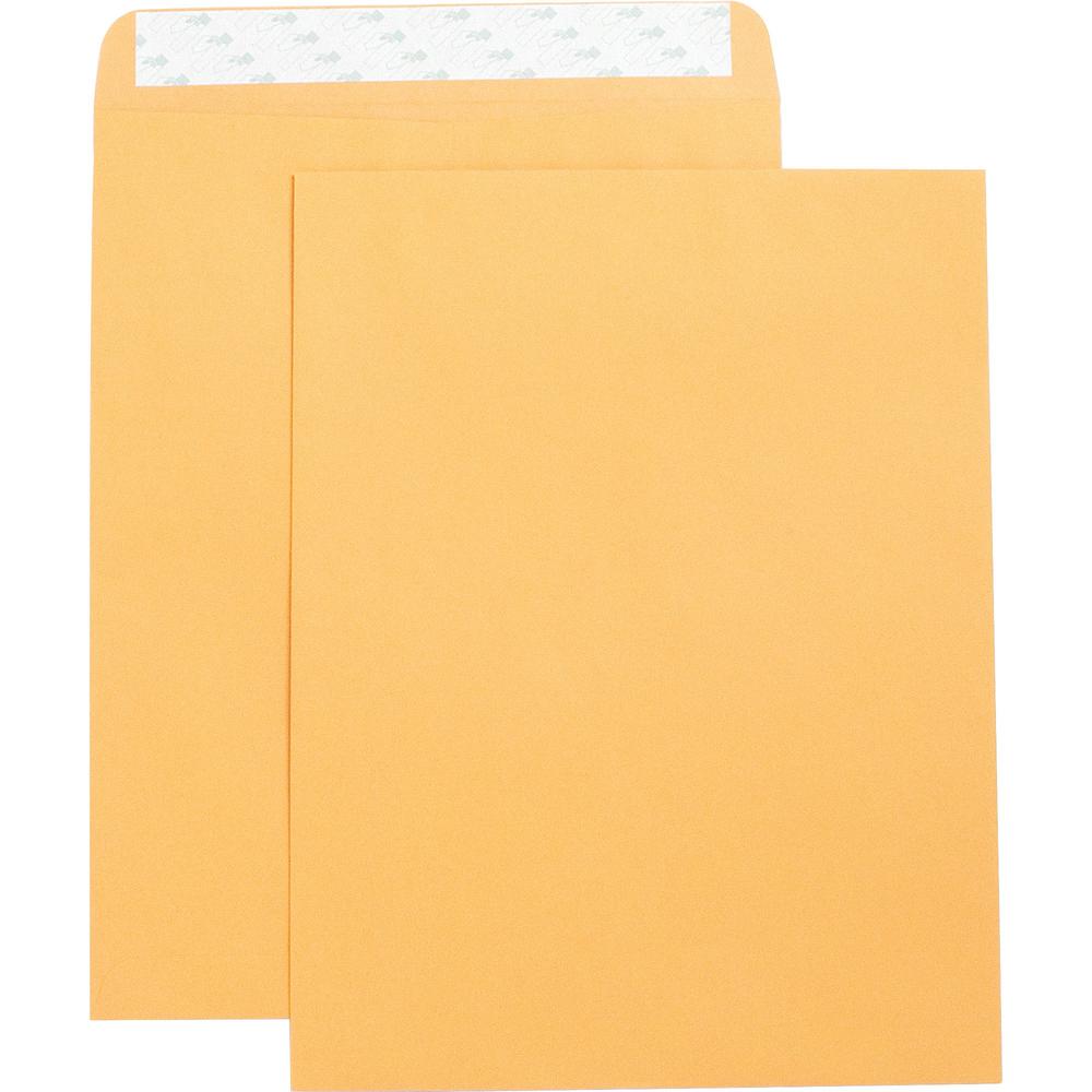 Business Source Self Adhesive Kraft Catalog Envelopes - Catalog - 10" Width x 13" Length - 28 lb - Self-sealing - Brown Kraft - Kraft - 250 / Box. Picture 1