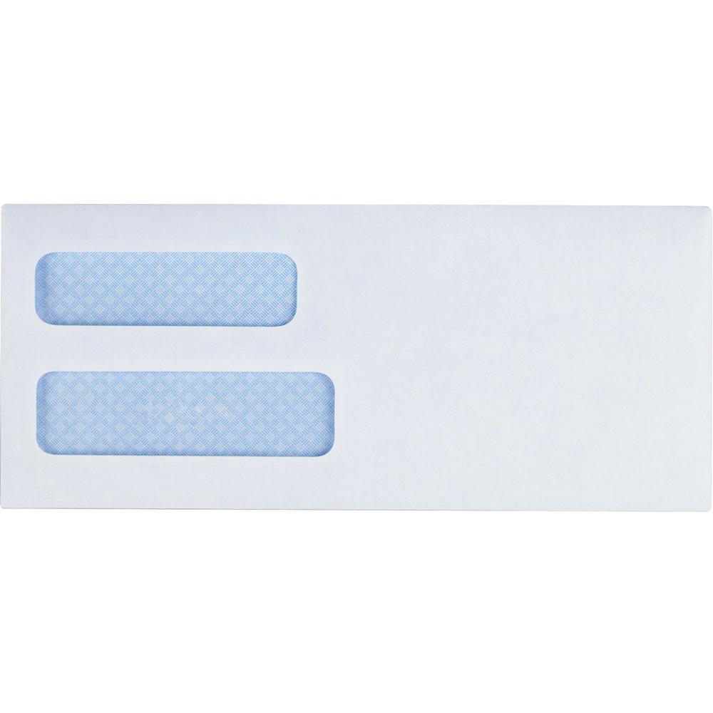 Business Source No. 8-5/8 Business Check Envelopes - Double Window - #8 5/8 - 8 5/8" Width x 3 5/8" Length - 24 lb - Gummed - Wove - 500 / Box - White. Picture 1