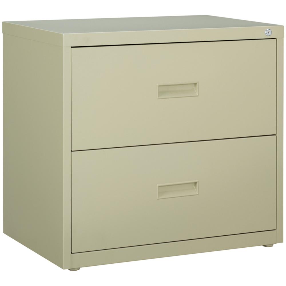 Lorell Value Lateral File - 2-Drawer - 30" Width x 18.6" Depth x 28.1" Height - 2 x Drawer(s) for File - A4, Letter, Legal - Interlocking, Ball-bearing Suspension, Adjustable Glide, Locking Drawer - P. Picture 1