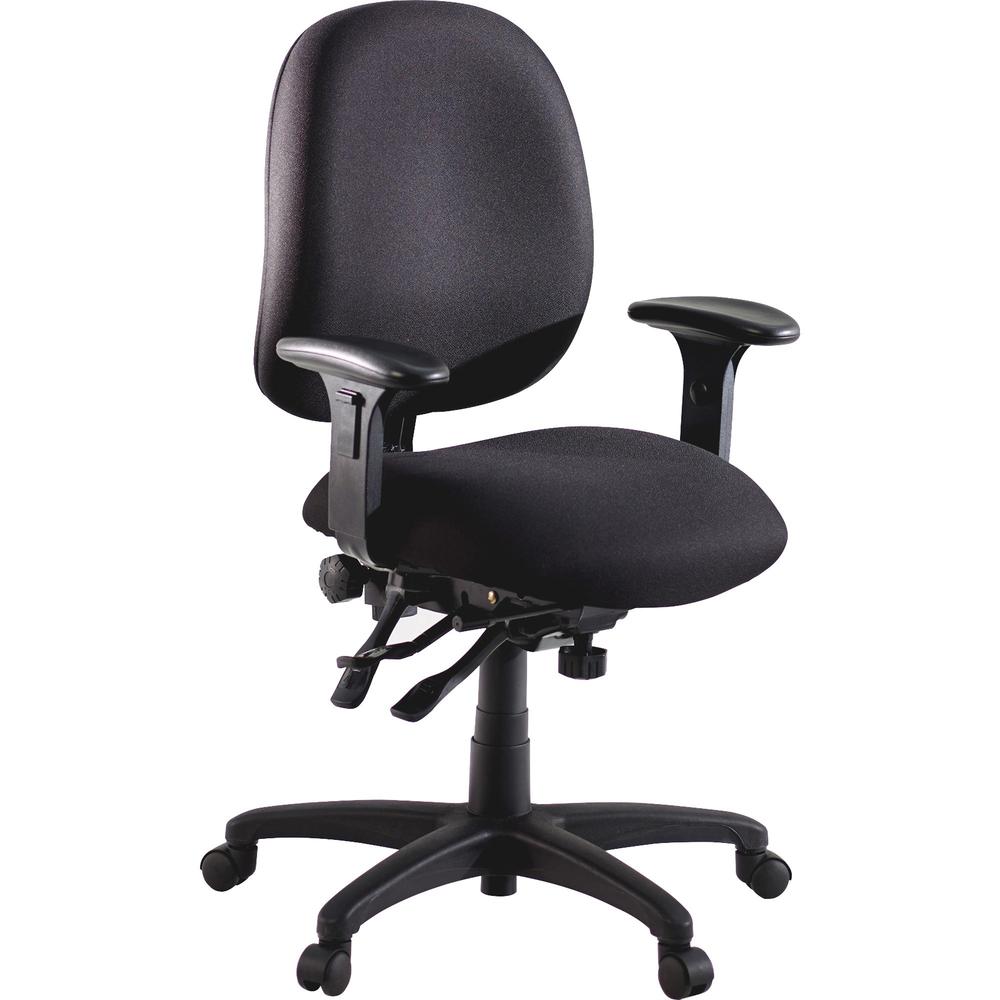 Lorell High-Performance Eronomic Task Chair - Black Seat Color - Black Back Color - Metal Frame Material - 5-star Base - 1 Each. Picture 1