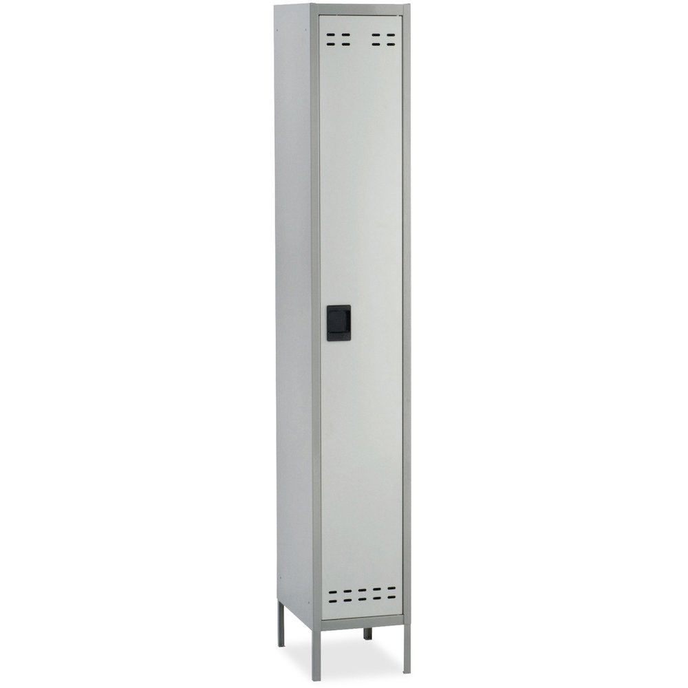 Safco Single-Tier Two-tone Locker with Legs - 18" Width x 12" Depth x 78" Height - Recessed Locking Handle - Gray - Steel - No. Picture 1