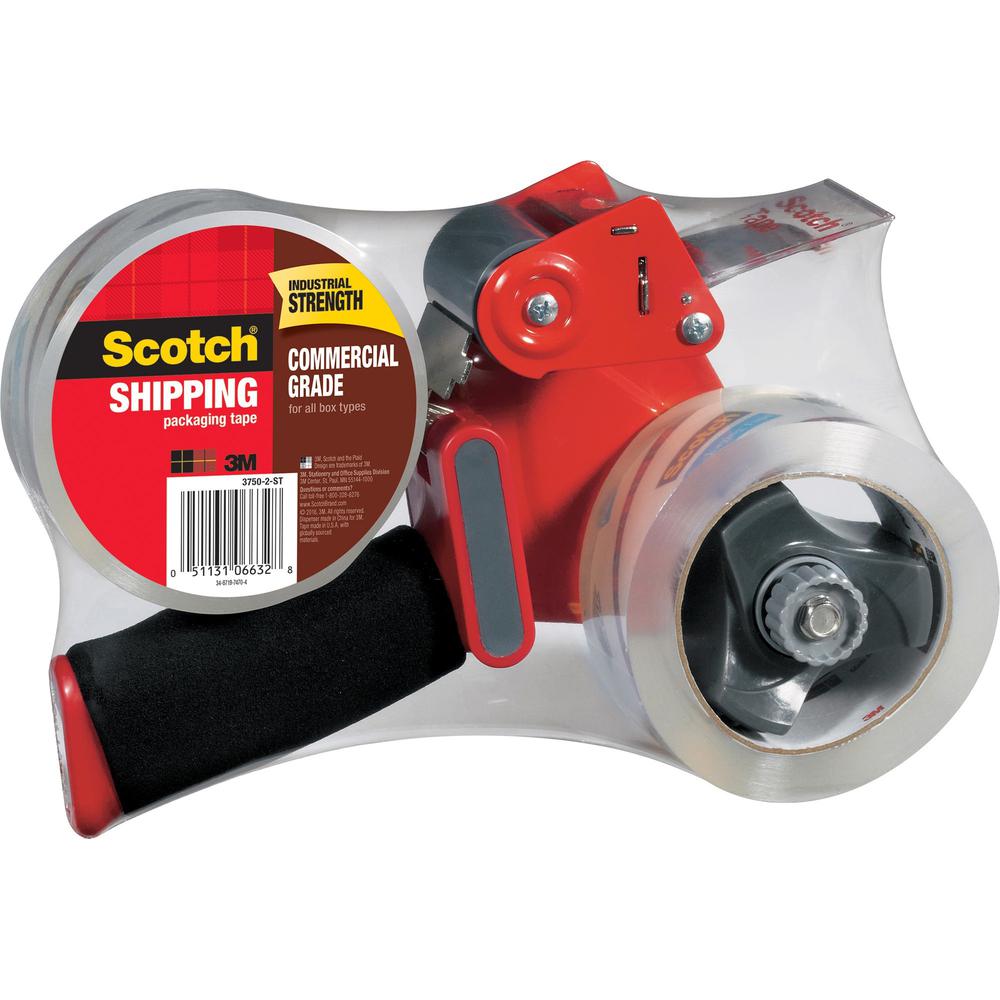 Scotch Commercial-Grade Shipping/Packaging Tape - 54.60 yd Length x 1.88" Width - 3.1 mil Thickness - 3" Core - Synthetic Rubber Resin Backing - Pistol Grip Dispenser - For Multipurpose, Packing, Ship. Picture 1