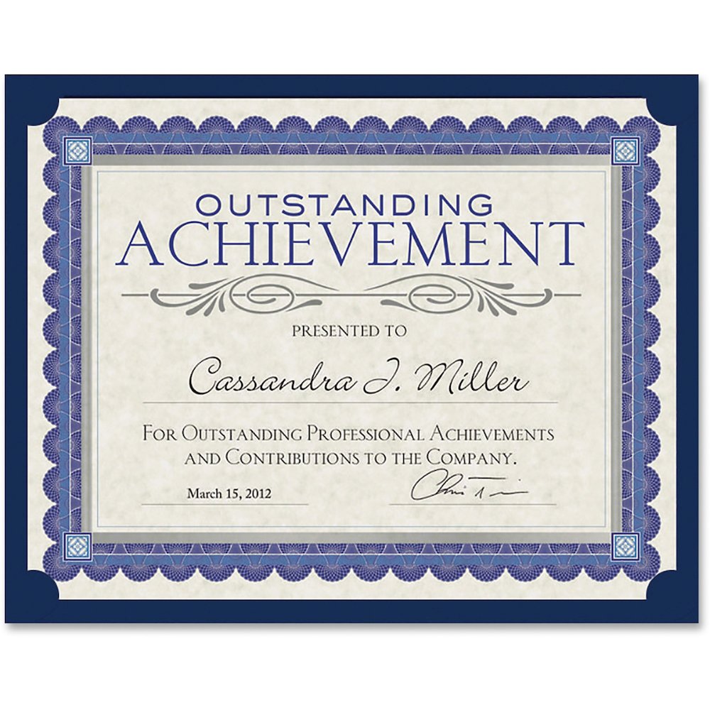 Southworth Letter Certificate Holder - 8 1/2" x 11" - Linen - Black - Heavyweight, Tab, Acid-free, Lignin-free - 0% Recycled - 10 / Pack. Picture 1