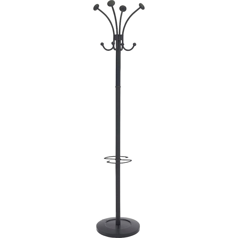 Alba Four Double Peg Coat Stand - 8 Pegs - for Coat, Clothes - Black - 1 Each. Picture 1