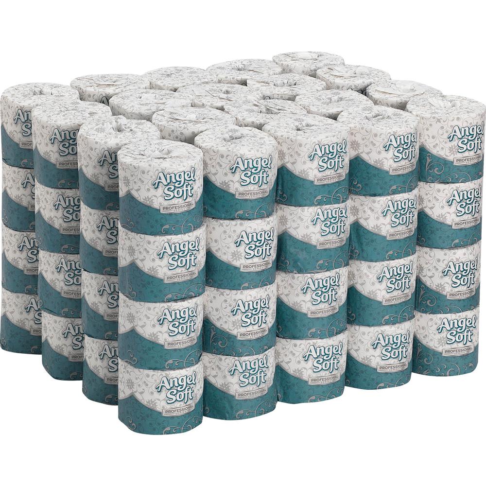 Angel Soft Professional Series Embossed Toilet Paper - 2 Ply - 4" x 4.05" - 450 Sheets/Roll - White - 80 / Carton. Picture 1