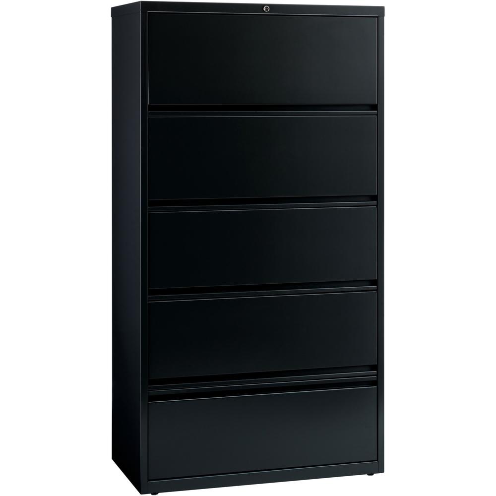 Lorell Fortress Series Lateral File - 36" Width x 18.6" Depth x 69" Height - 5 x Drawer(s) for File - Legal, Letter, A4 - Leveling Glide, Ball-bearing Suspension, Interlocking, Heavy Duty, Recessed Ha. Picture 1