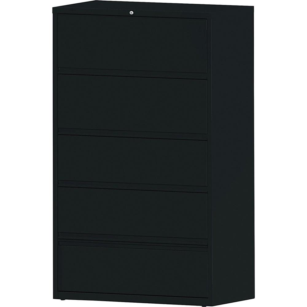 Lorell Fortress Series Lateral File - 42" Width x 18.6" Depth x 68.8" Height - 5 x Drawer(s) for File - Letter, A4, Legal - Interlocking, Heavy Duty, Ball-bearing Suspension, Leveling Glide, Recessed . Picture 1