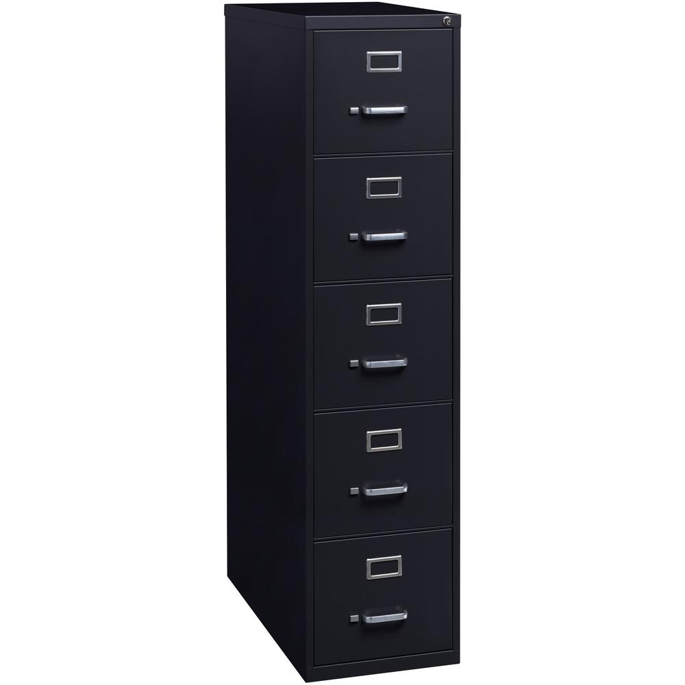 Lorell Fortress Series 26-1/2" Commercial-Grade Vertical File Cabinet - 15" Width x 26.5" Depth x 61.6" Height - 5 x Drawer(s) for File - Letter - Vertical - Heavy Duty, Security Lock, Ball-bearing Su. Picture 1