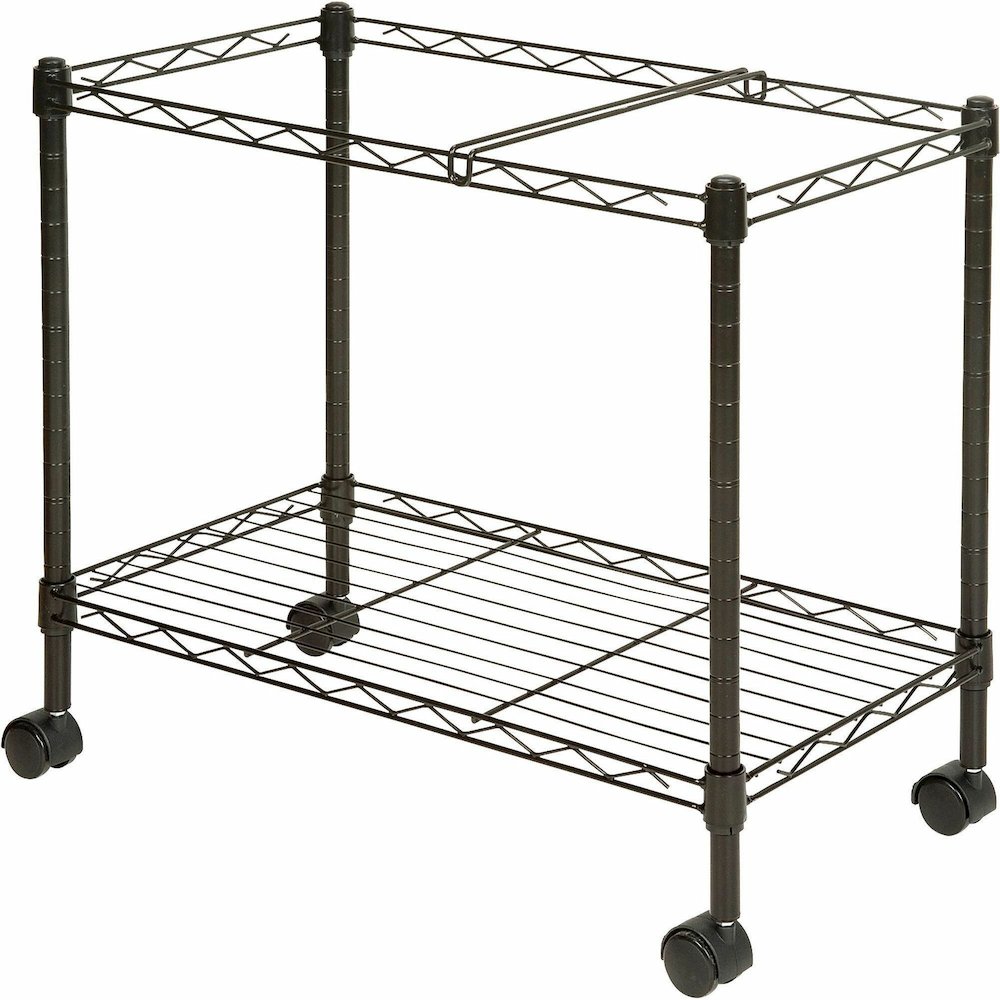 Lorell Mobile File Cart - 4 Casters - Steel - 12.88" Width x 25.75" Depth x 20.50" Height - Black - 1 Each. Picture 1