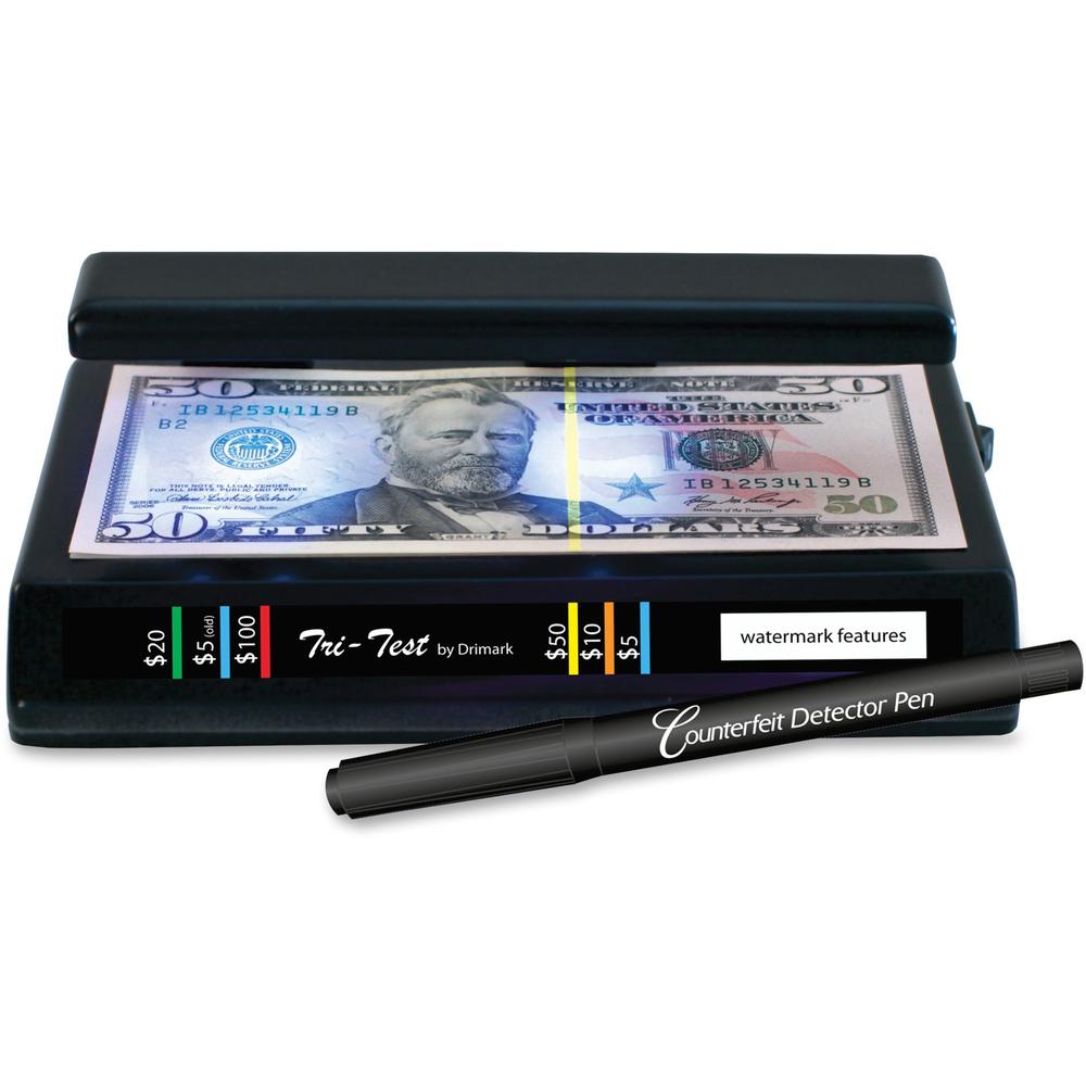 Dri Mark Tri Test Counterfeit Detector - Ultraviolet, Watermark - Black - 1 / Box. Picture 1