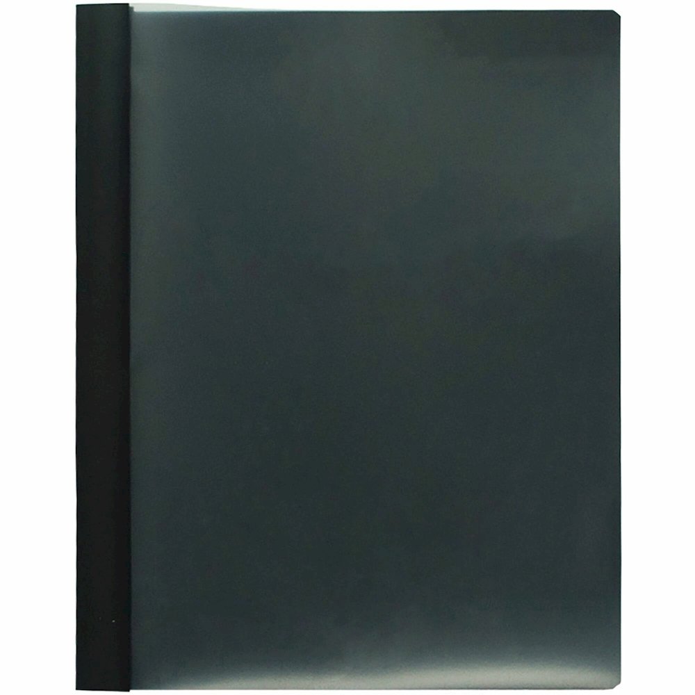 Business Source Letter Report Cover - 1/2" Folder Capacity - 8 1/2" x 11" - 100 Sheets Capacity - 3 x Prong Fastener - Black - Durable, Non-stick, Heavy Duty, Water Resistant, Textured - 1 Box. Picture 1