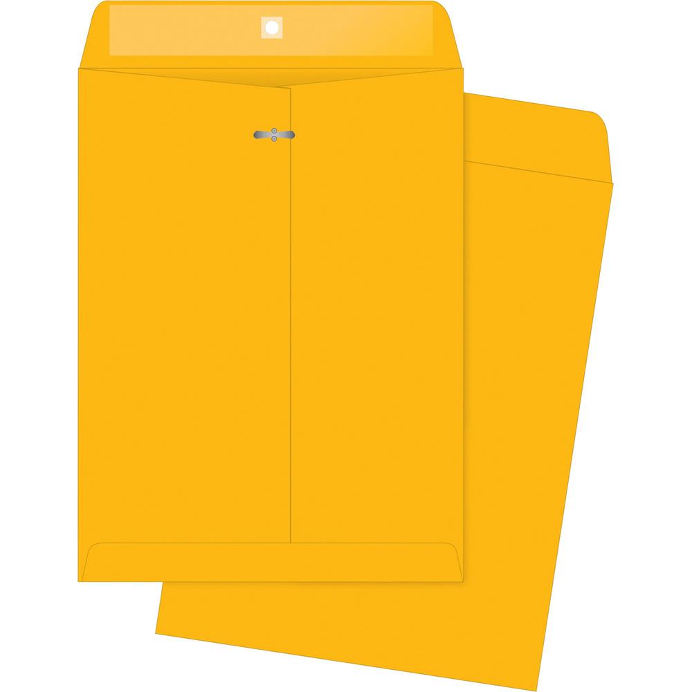 Business Source Kraft Envelopes - Clasp - #97 - 10" Width x 13" Length - 32 lb - Clasp - Brown Kraft - Kraft - 100 / Box. Picture 1