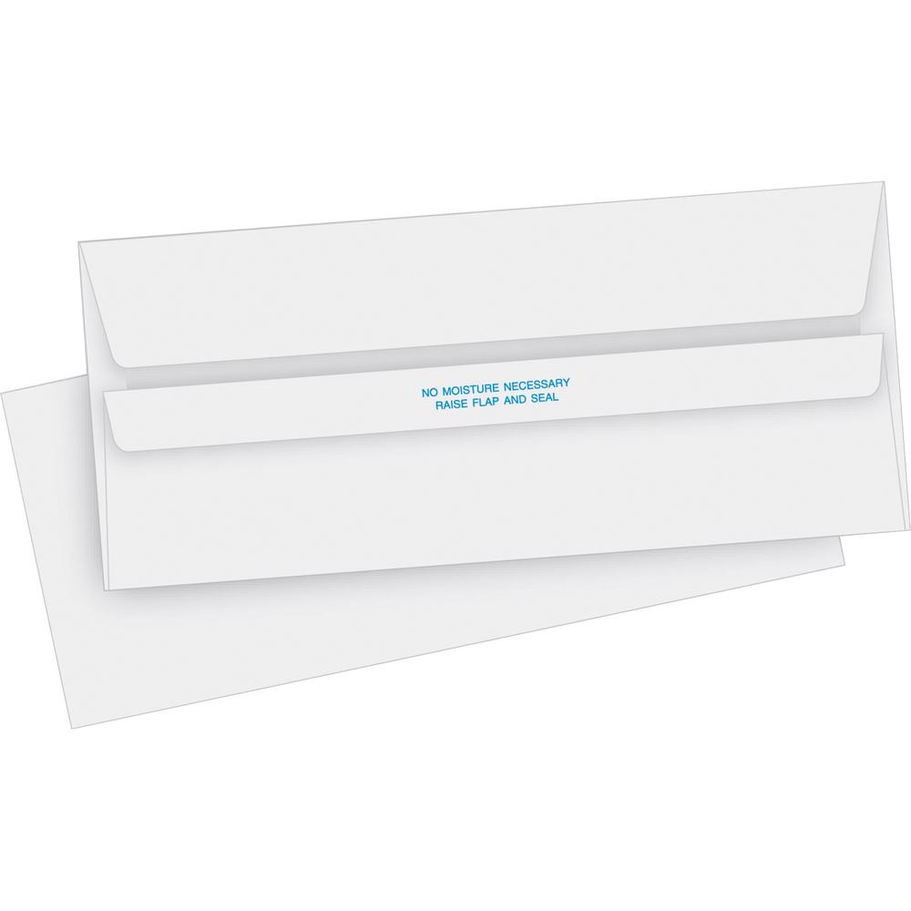 Business Source No. 10 Self-seal Invoice Envelopes - Business - #10 - 4 1/8" Width x 9 1/2" Length - 24 lb - Self-sealing - White - 500 / Box. Picture 1