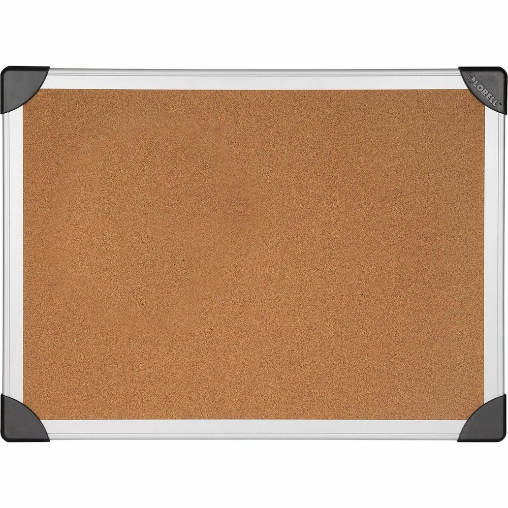Lorell Corkboard - 48" Board Height x 96" Board Width - Cork Surface - Resist Warping, Durable, Laminated, Resilient - Aluminum Frame - 1 Each. Picture 1