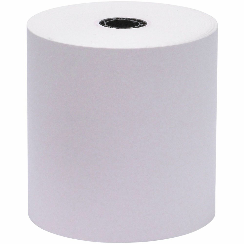 Business Source 1-Ply Pack Adding Machine Rolls - 3" x 165 ft - 13.80 lb Basis Weight - Sustainable Forestry Initiative (SFI) - Lint-free - White - 12 / Pack. Picture 1