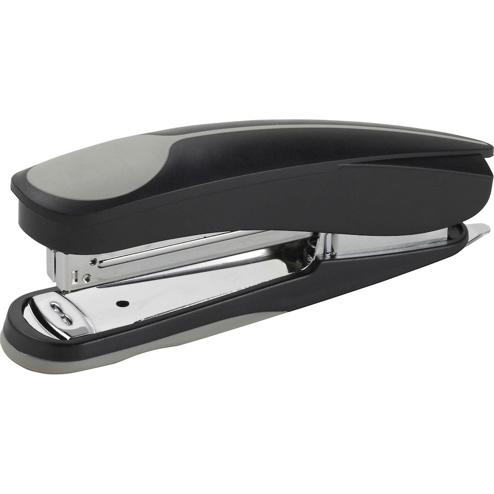 Business Source Dual Shot Full-strip Stapler - Staples Upto 20 Sheet of 20lb Paper - Holds Upto 210 Staple - Full Strip - Staple Size: 0.25" - Black - Plastic - 1 Each. Picture 1