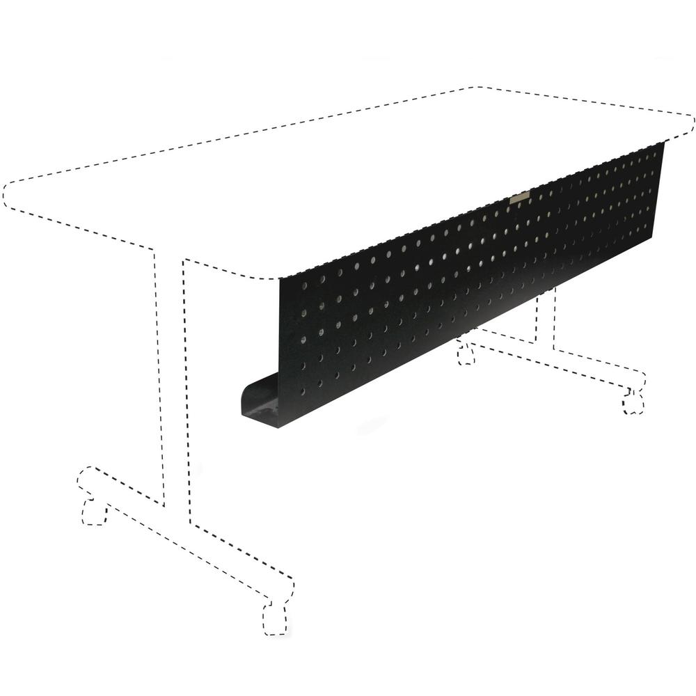 Lorell 48" Training Table Modesty Panel - 42" Width x 3" Depth x 10" Height - Steel - Black - 1 Each. Picture 1