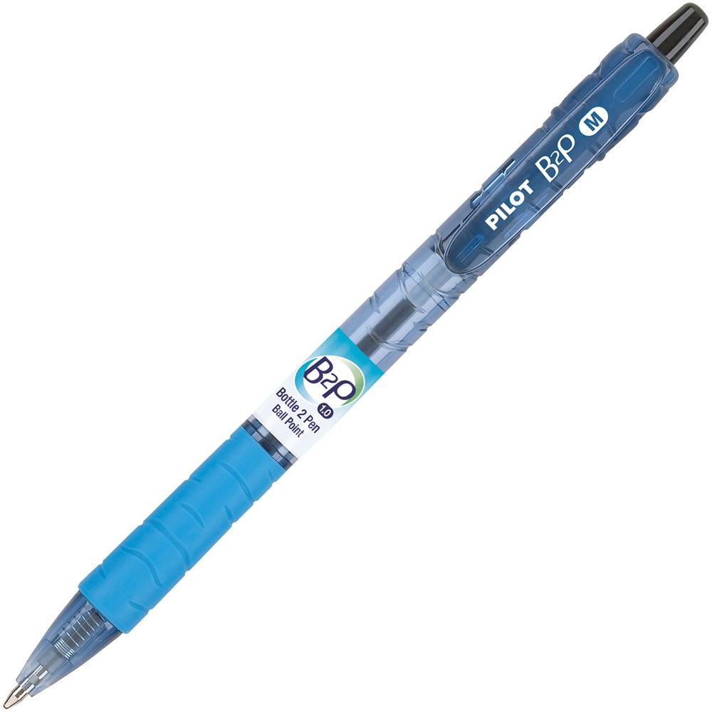 Pilot Med-Point Ballpoint Pens - Refillable - Retractable - Black Ink - Gel-based - Plastic Barrel - 1 Dozen. Picture 1